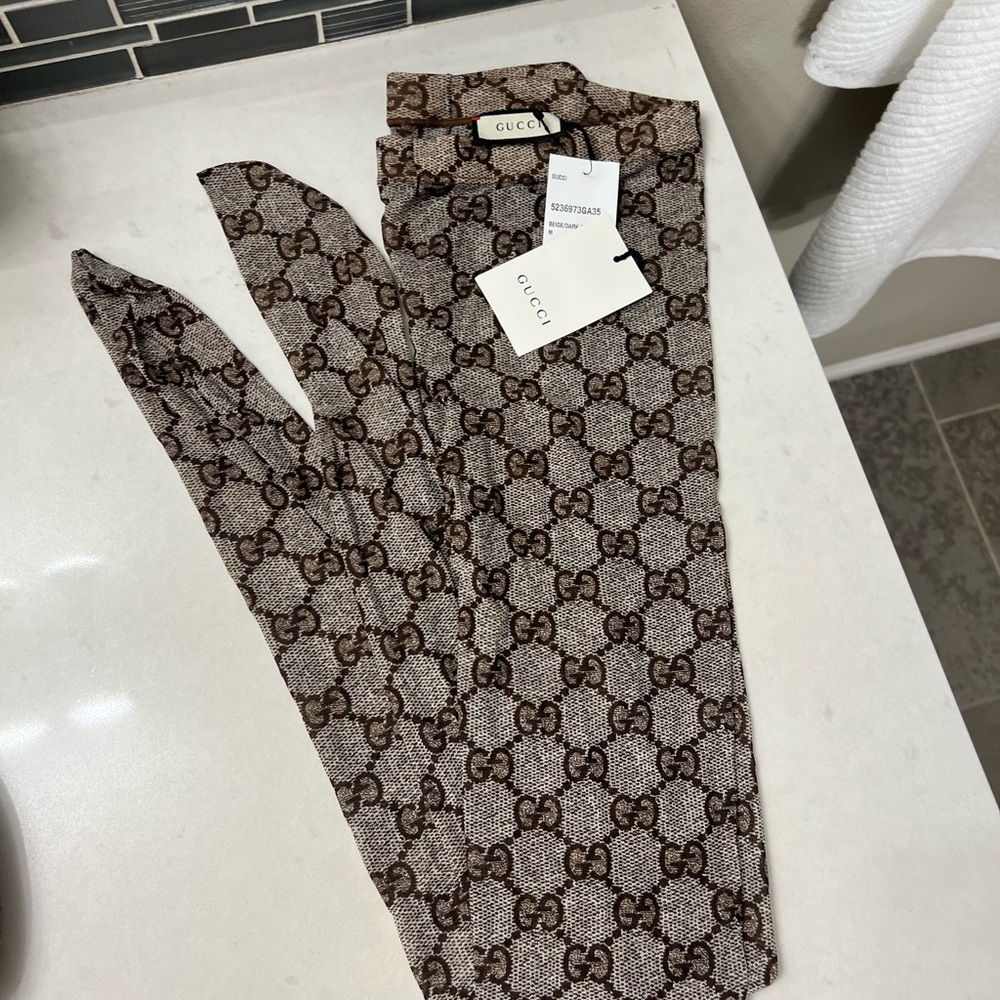 Gucci Brown Woman Monogram Tights - Picture 5 of 8